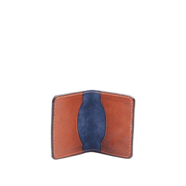 Leather card holder in Italian soft hide matt tan colour, an handmade accessory by Mackenzie Leather Edinburgh.
