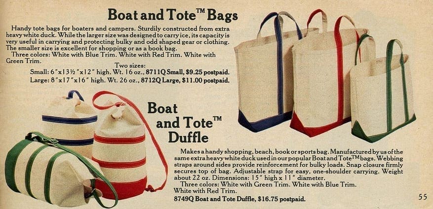 Boat and Tote Bag History of: The Tote
