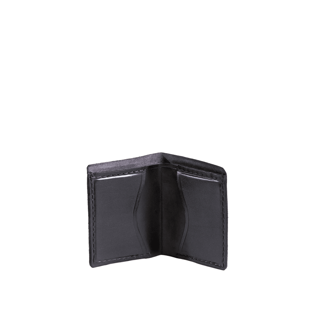 Leather Deluxe card holder in Italian soft hide matt black colour, an handmade accessory by Mackenzie Leather Edinburgh.