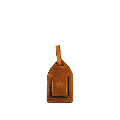 Handmade leather luggage tags by Mackenzie Leather Edinburgh