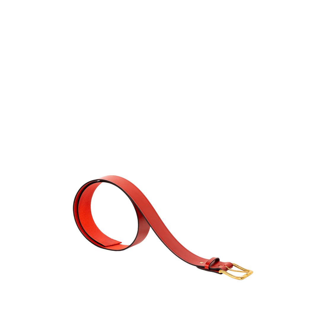Men's leather Kilt's belts in Italian saddle hide red colour, handmade by Mackenzie Leather Edinburgh.