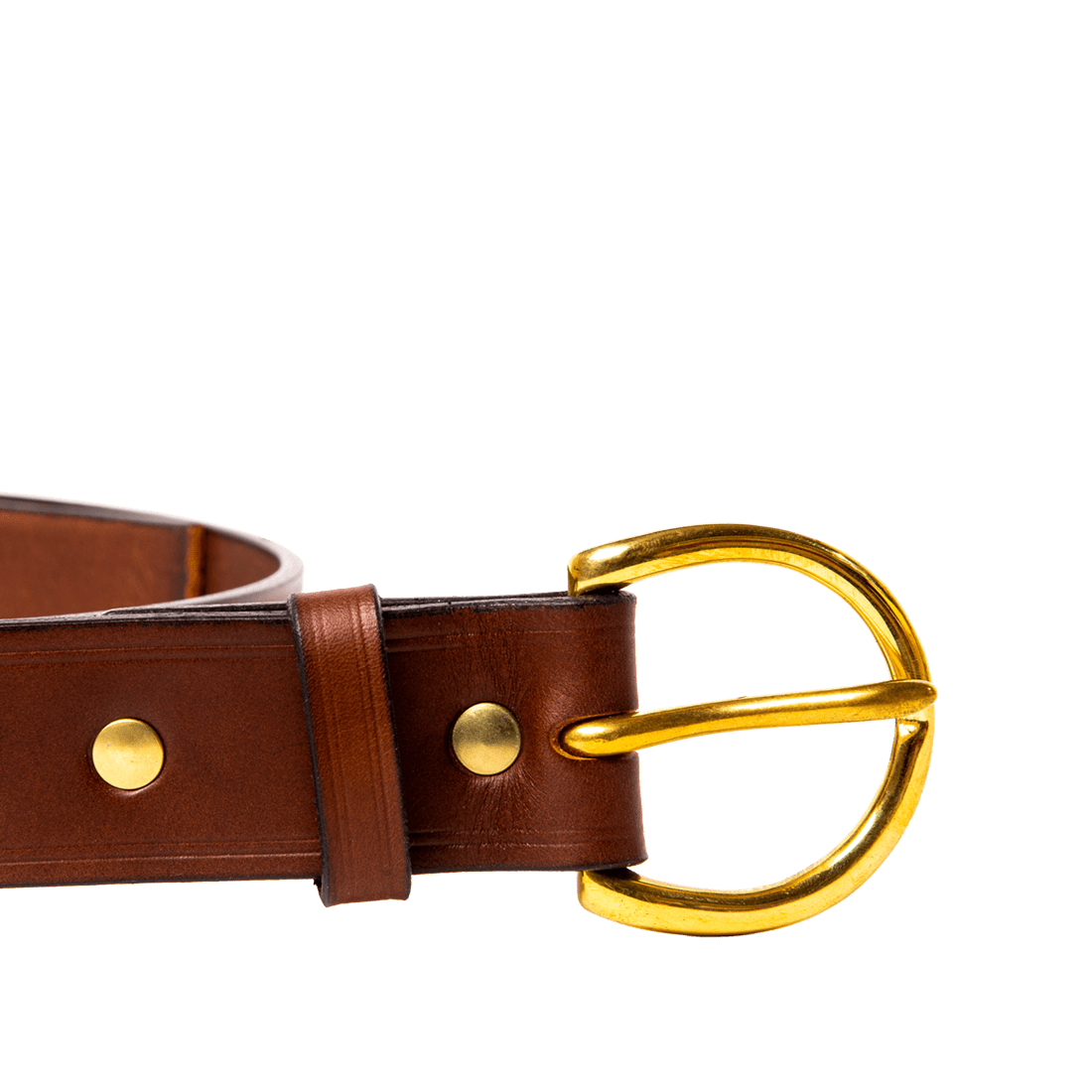 Leather London Dee belt in Italian saddle hide chestnut colour, handmade by Mackenzie Leather Edinburgh.