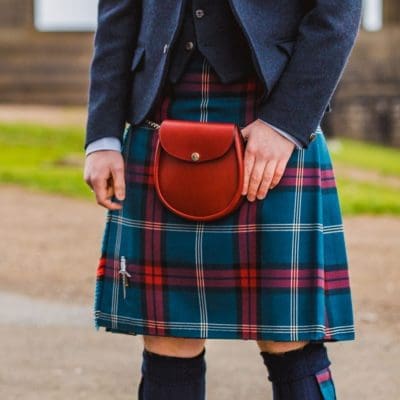 Scottish McDonald Tartan Ladies Kilt Shaped Purse, Traditional Clothing  Hand Bag