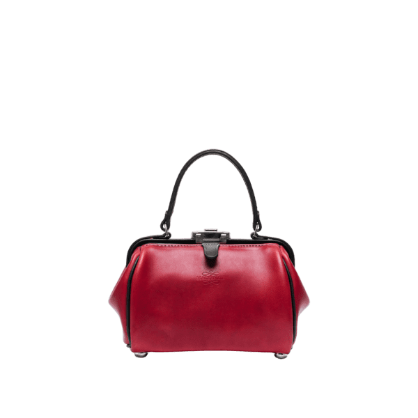 Women's leather Gladstonette shoulder & handbag, a classic British design in Italian soft hide thistle pink colour, handmade by Mackenzie Leather Edinburgh.