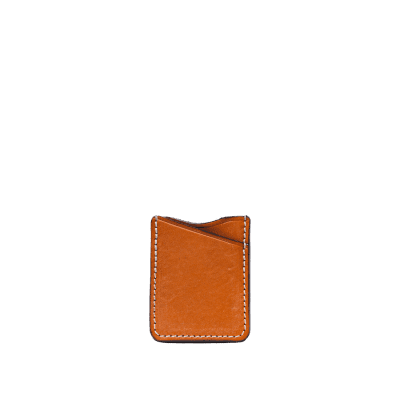 Leather Oak card holder in British Oak bark bridle hide London tan colour, an handmade accessory by Mackenzie Leather Edinburgh.