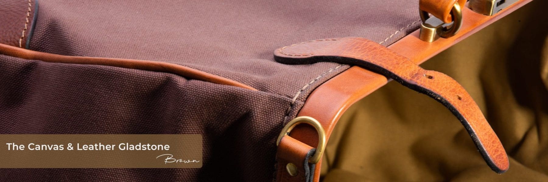 Waterproof travel bag in canvas & leather brown, handmade by Mackenzie Leather Edinburgh.
