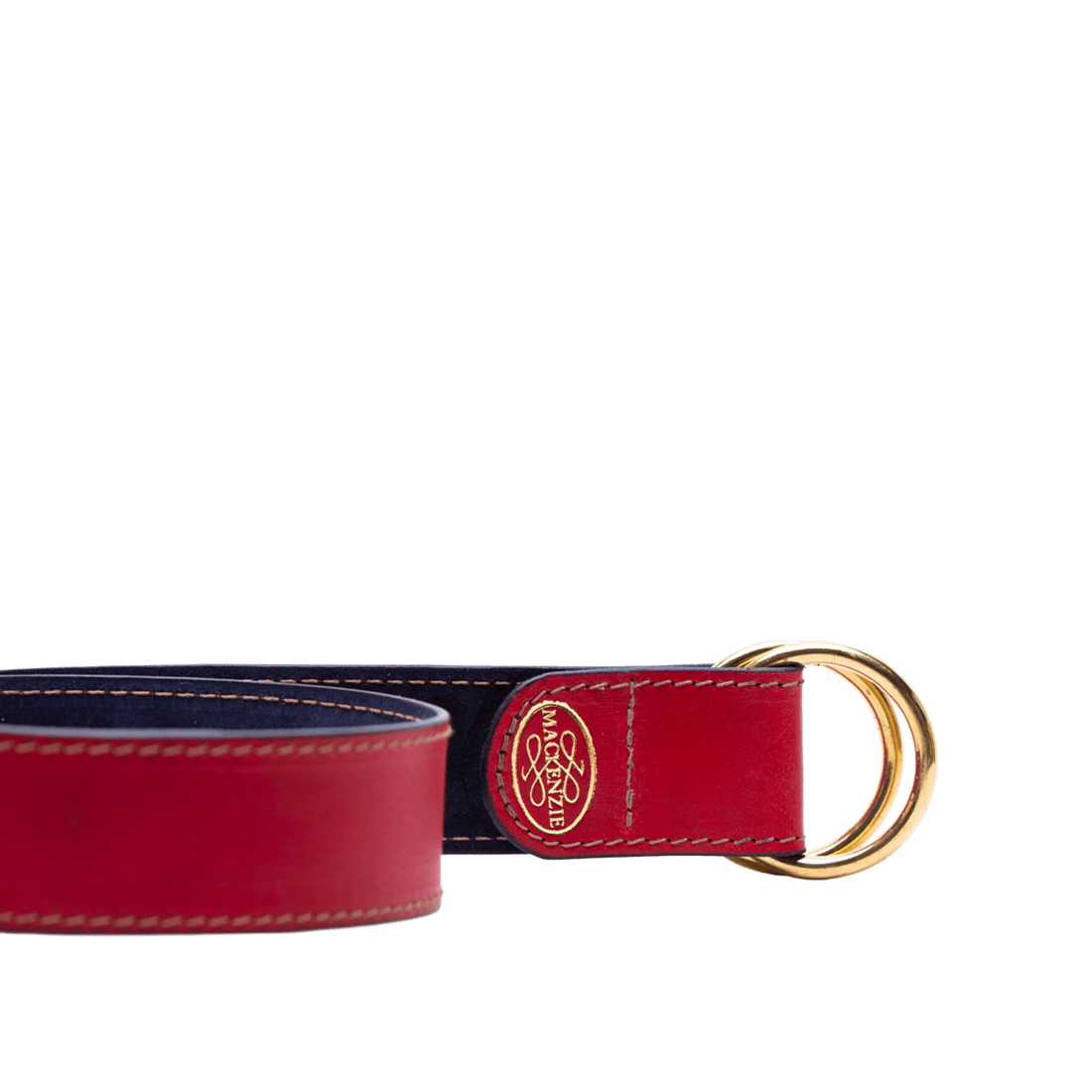 Women's leather belts in Italian soft hide matt red colour, handmade by Mackenzie Leather Edinburgh.