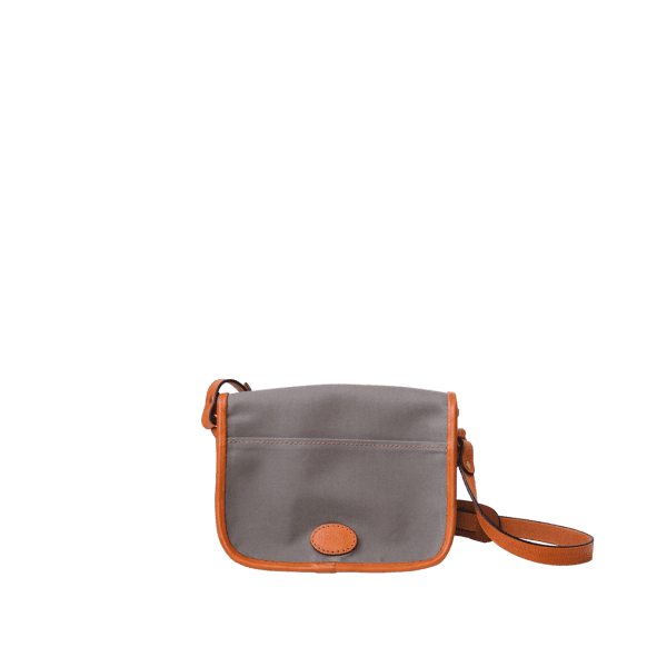 Waterproof leather satchel in olive canvas, handmade by Mackenzie Leather Edinburgh.