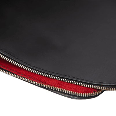 Handmade mackenzie leather laptop zipped case shiny black