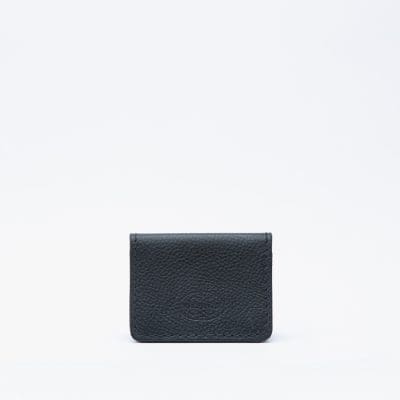 Handmade leather card holder by Mackenzie Leather Edinburgh grain black