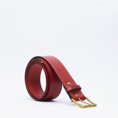 Handmade leather kilt belt red
