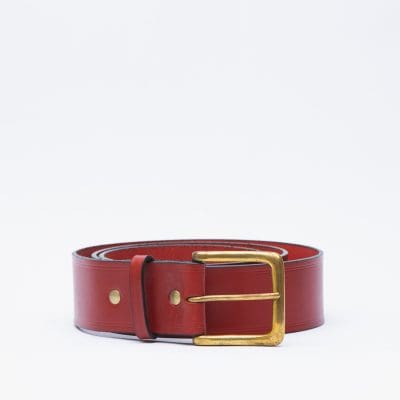 handmade leather kilt belt red